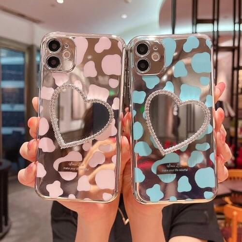 Luxury Plating Make UP Mirror Phone Case for IPhone 11 12 Mini Pro Max Soft TPU Case for IPhone XR X XS Max 8 7 Plus 7Plus Cover