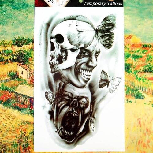 SHNAPIGN Halloween Ogre Temporary Tattoo Body Art Sleeve Arm Flash Tattoo Stickers 12*20cm Fake Tatoo Sticker Waterproof Henna