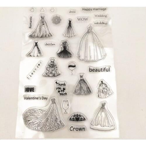 Wedding Dress Transparent Clear Silicone Stamp Seal For DIY Scrapbooking Diary Album Decorative Office School Supplies Reusable