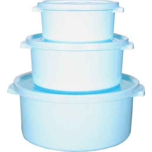 Modern Bahattedarik Plastic Round Microwave Storage Container 3'lü Set