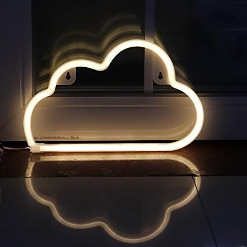 LED Neon Signs Cloud Wall Decorative Night Light for Bedroom Girls Kids Room Home Neon Light Battery Powered and USB Plug