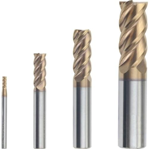 HRC62 4 Flutes tungsten steel endmill D2.5/3/6/8/10/12/16/20mm stainless steel special straight shank endmill CNC machine bit