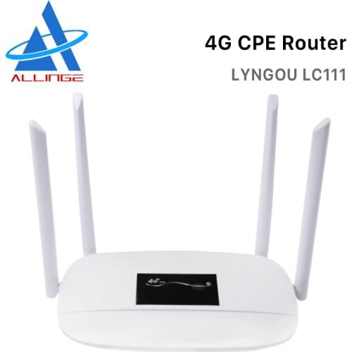 ALLINGE Unlocked LC111 EU US Version Cat6 300mbps Home Wifi Wireless 4g Modem Lte CPE Router with Global Sim Card Slot Hotspot