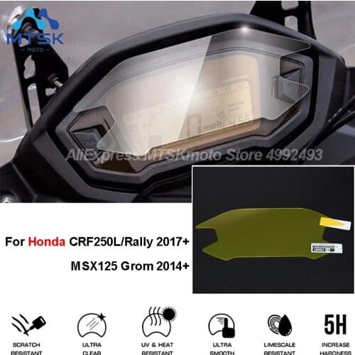 For Honda CRF250L Rally MSX 125 GROM Speedometer Cluster Scratch Screen Protection Film Dashboard Screen Protector TPU