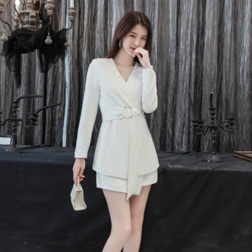 Women 2 piece set new fashion suit women long sleeve suit jacket + high waist irregular skirt pants 2piece set women