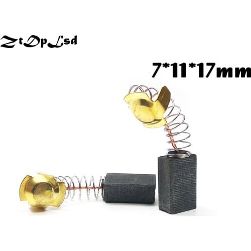 ZtDpLsd 2 Pcs/Pairs 7x11x17mm Mini Drill Electric Grinder Replacement Carbon Brushes Spare Parts for Electric Rotary Tool