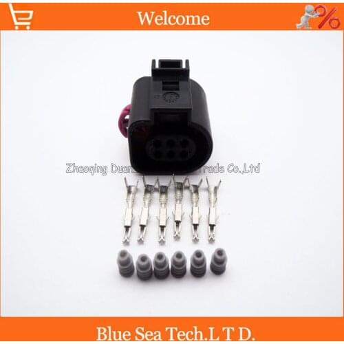 10 sets 6 Pin/way 1.5mm 1J0 973 713 car position sensor connector,Auto restrictor plug,Waterproof Electrical plug for VW Audi