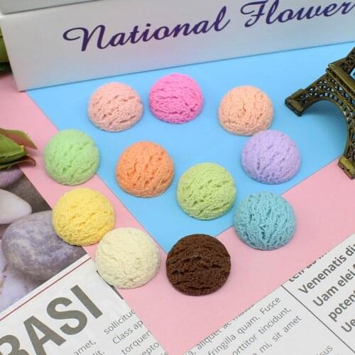 10pcs/lot Color Cute Mini Candy Resin Hair Accessories DIY Craft Supplies Phone Shell Patch Arts Material Kids Headwear Food Toy