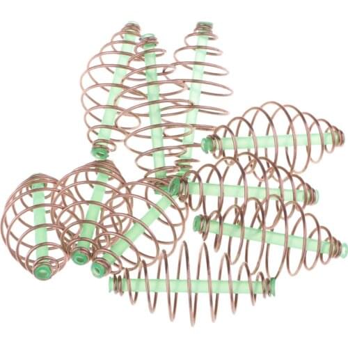 10pcs Metal Fishing Lure Cage Feeder Basket Fishing Line Cage Bait