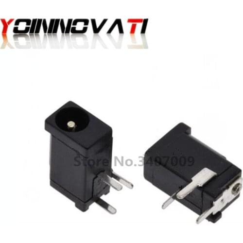 100PCS DC-002 DC power socket DC002 3.5-1.3MM SMALL sockets connector DIP 3PINS