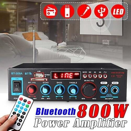 110V 220V BT309 Bluetooth Amplifier HIFI Digital Subwoofer USB SD Home Theater Amplifiers Audio Processor Power Amplifier