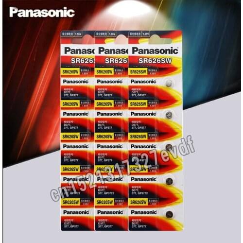 15pcs Panasonic Original SR626SW Button Cell Watch Coin Battery G4 377A 377 LR626 SR626SW SR66 LR66 Silver Oxide Batteries