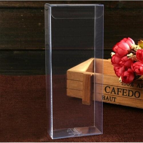 20pcs 3*6*15cm Wedding PVC Box Clear Gift Craft Cosmetic Display Box Small Jewelry Packing Holder Transparent Plastic Box