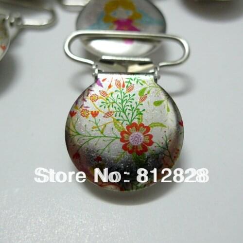 25pcs Enamel Floral Spring Mitten Clips