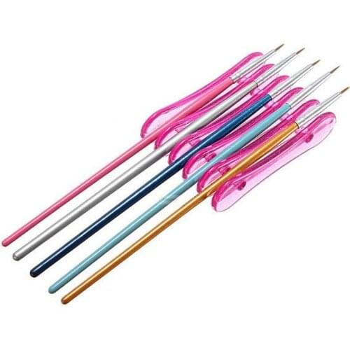 5 Grid Nail Art Pen holder Nail Brush Rack Carving UV Gel Crystal Pen Carrier Storage Manicure Tool Stand Holder Accessory