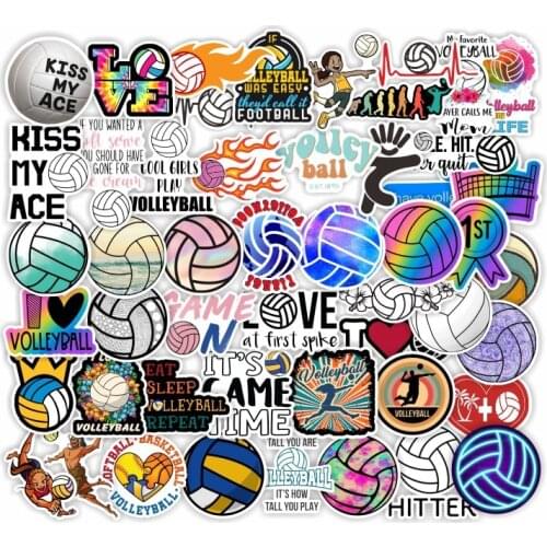TD ZW 50Pcs Volleyball Stickers For Suitcase Skateboard Laptop Luggage Fridge Phone Car Styling DIY Decal Pegatinas