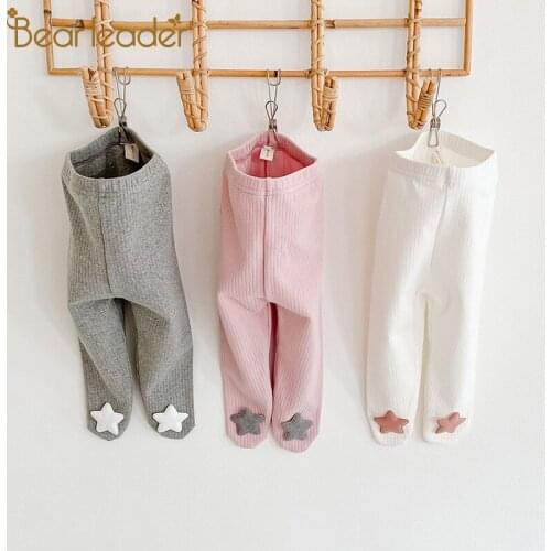 Bear Leader Baby Girls Stockings for Toddler 6-24 Months Four Seasons Newborn Babies Clothing Cute Star Trouser Cotton Girl Pant
