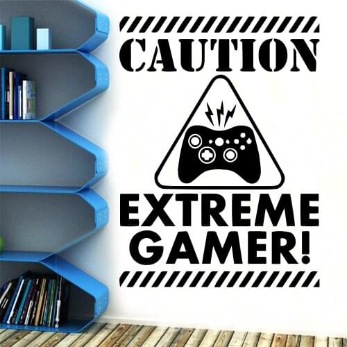 Quotes caution extreme game Wall Sticker Vinyl Wall Art Decal for Living Room Company School playroom Decoration Art Mural