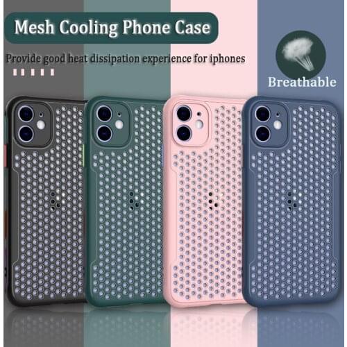 Color Mobile Phone Case Heat Dissipation Shell Honeycomb Breathable Hollow Protective Shell Soft Silicone Phone Case for IPhone