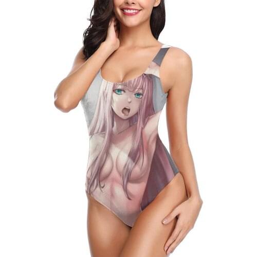 Women 2021 sexy Bikinis Zero Two Pink Girl 002 Goro Hiro Women Swimsuit One Piece womens top Japanese Anime SwimSuit For Women