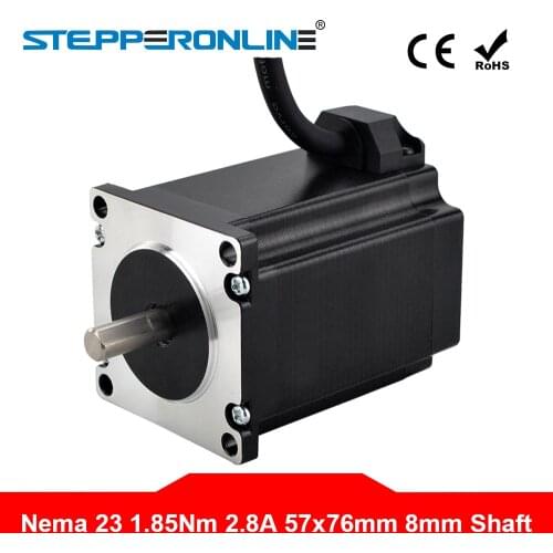 Dual Shaft Nema 23 Stepper Motor 1.85Nm 2.8A 76mm Length Stepping Motor 4-lead for CNC Engraving Milling Machine