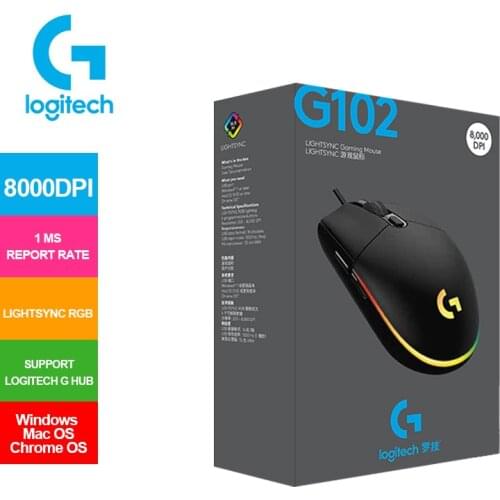 2020 Newest Logitech G102 LIGHTSYNC Gaming Mouse with Streamer Effect 8000 DPI New Upgrade 2 Generation for Laptop PC Mouse Game