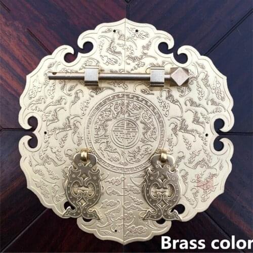 Chinese style Hand door pure copper Wardrobe Round handle Retro Carved designs Cabinet Knobs Antique furniture handle Brass hand
