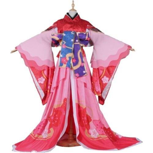 Game Onmyoji Sakura Monster Ying Huayao Cosplay Costume Beautiful Skin Highly Reductive Dress+Headwear