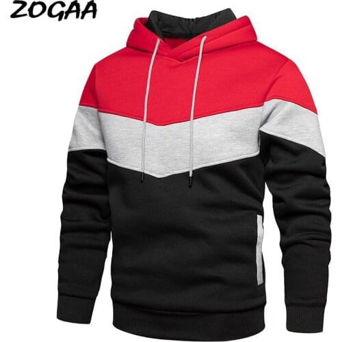 ZOGAA Hoodies Men New Mens Large Size Color Matching Fashion Hip-hop Sweatshirts Casual Sports Top Male Chic Hot Trendy Leisure