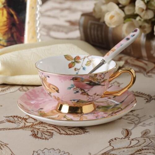 Hand-painted Coffee Cup Set Royal Court Style Tea Cup Afternoon Tea Ware Cups With Spoon And Tray European Porcelain Kitchenware