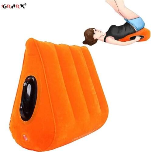 Inflatable Position Pillow Triangle Sex Position Cushion with Handle for Women Deep Penetration for Couple Support