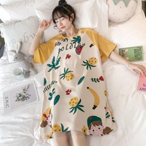 Oversized 4XL Nightgowns For Women Summer Autumn Dressing Gowns Girls Nightdress Negligee Cotton Sleepwear Nightwear Lounge Wear