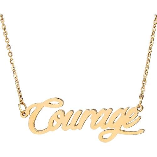 Custom English Lette Name Stainless Steel Gold Color Necklace Customized Nameplate Necklaces Colier Personaliser Jewelry