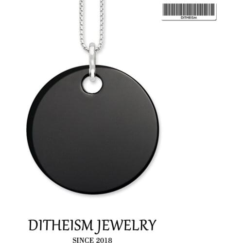 Link Chain Necklace Onyx Pendant, 2018 New Fashion 925 Sterling Silver Jewelry Trendy Gift For Men Women Girls