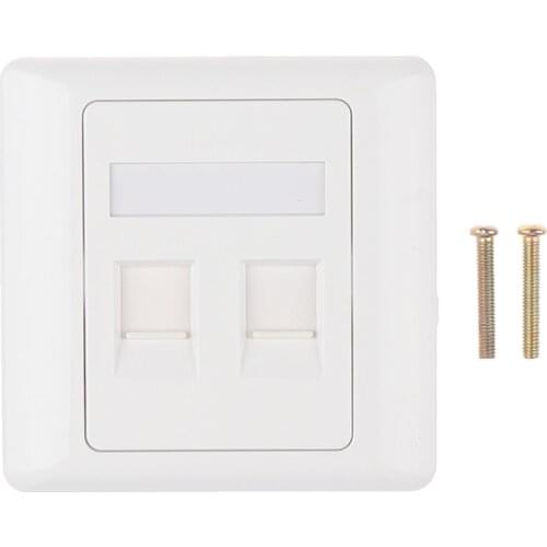 86 Type Computer Socket Panel RJ45 Cable Interface Outlet Wall Socket 2 Ports Easy To Install Electrical Equipment