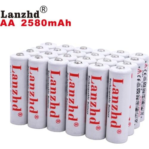 24PCS AA battery rechargeable AA 1.2V battery Pro AA 2580mAh 1.2 V NI-MH For flashlight toy preheated batteries 1.2v