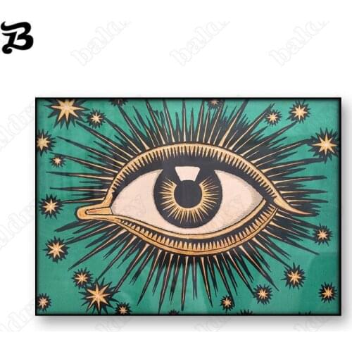 All Seeing Eye Canvas Poster Print Stars Wall Art Eye Providence Celestial Decoration Mystical Canvas Painting for Living Room
