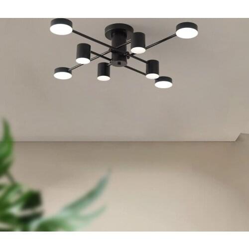 Nordic postmodern creative minimalist chandelier living room bedroom wrought iron acrylic LED crystal ceiling lamps