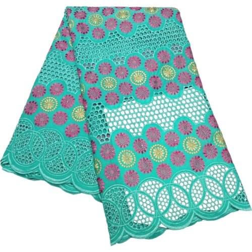 Light Blue 100% Cotton Guipure Cord Lace Fabric 2021 High Quality 5yards African Water Soluble Lace For Wedding Dres S318-18