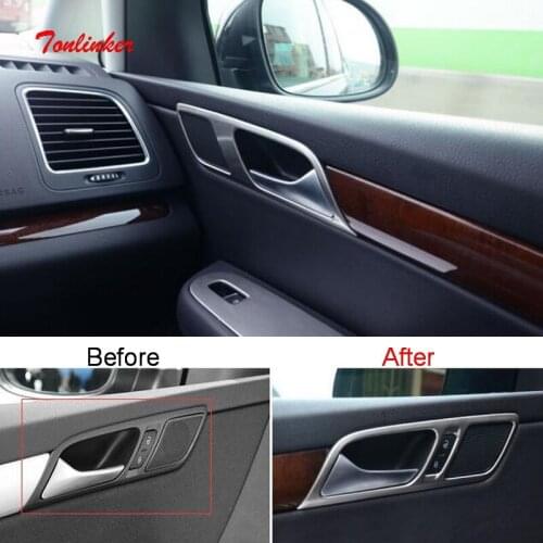 Tonlinker Interior Front Door Handle Cover sticker for Volkswagen Sharan 2014-19 Car Styling 2 PCS Stainless steel Cover sticker