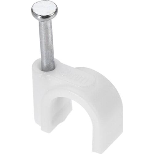 Uxcell Nail Cable Clips 8mm Clamps Wire Fastener for Home Office Cords Management White 100Pcs