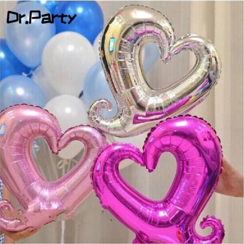 5pcs 18inch Big Hollow Heart Shaped Foil Balloons Valentines Day Gift Wedding Decoration Helium Balloon Free Shipping JL0164