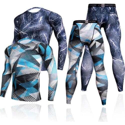 High Quality Compression Mens Sport Suits Quick Dry Running Sets Joggers Sports Training Gym Fitness Tracksuits