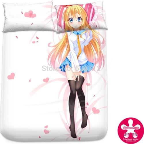 Japanese Anime Cartoon Nisekoi Milk Silk Mattress Cover Fitted Sheet Fitted cover bedspread counterpane No.0879