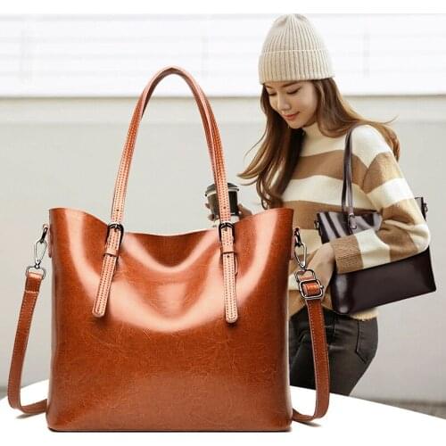 YILIAN Versatile fashion leather Shoulder bag for women 2021 New versatile cowhide cross-body bag bright leather trend for women