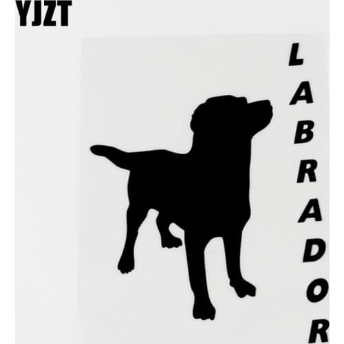 YJZT 11CM×14.4CM Creative Animal Labrador Vinyl Motorcycle Car Sticker Decal Black/Silver 8C-0630