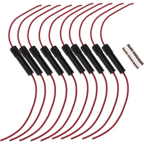 10pcs High Quality 6x30 AGC Fuse 16 AWG Holder Inline Screw Type Including Fuses