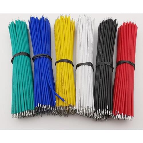 100Pcs/lot 24AWG Breadboard Jumper Cable Wires 24AWG 10CM Double-head Tinned PCB Solder Electronic Wire Connector