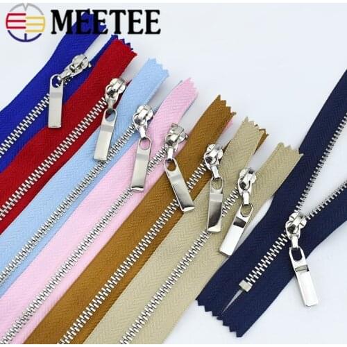 20pcs 3# 15/18/20/25/30cm Metal Zipper Auto-lock Close-end Zip Closure Clothes Jeans Pocket Bags Purse Repair Accessories