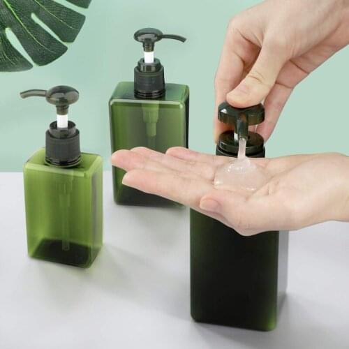 E65F 3pcs Empty Pump Containers for Lotion Liquid Shampoo Conditioner Hand Shower Wash Bottles Square Soap Dispensers Bathroom